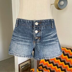 Y2K Paris Blues Casual Button Fly Denim Jean Shorts